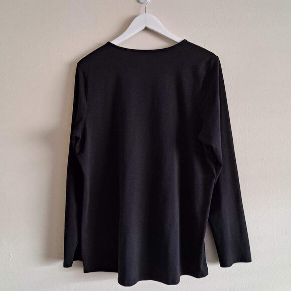 PureJill Womens Black Long Sleeve Crewneck Tee - Size XL - Picture 8 of 11